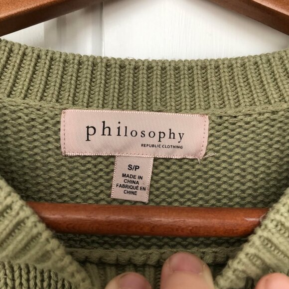 Womens Small Sage Green Philosophy Republic Clothing Sweater - Picture 2 of 7